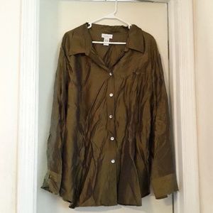 Olive green with black pin strips